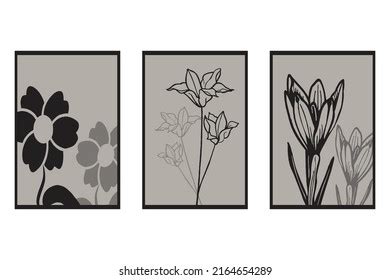 Abstract Floral Posters Template Modern Botanical Stock Vector (Royalty ...