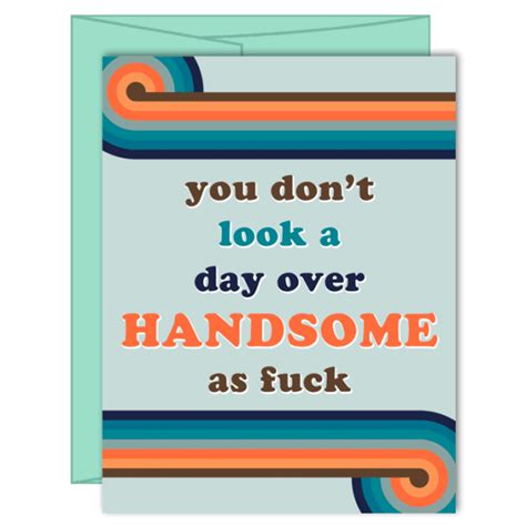 Handsome As Fuck Birthday Card Retro Birthday Card Dazzling Daisies