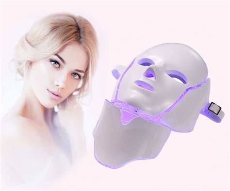 Máscara Led Facial con Cuello 7 Colores Antiarrugas Acne Kaufhaus