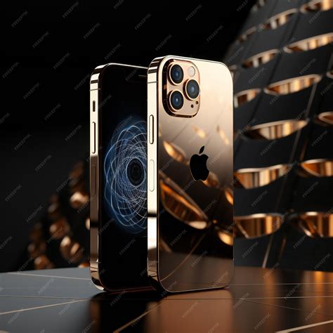 Premium Ai Image Latest Apple Gold Color Iphone Front And Back View