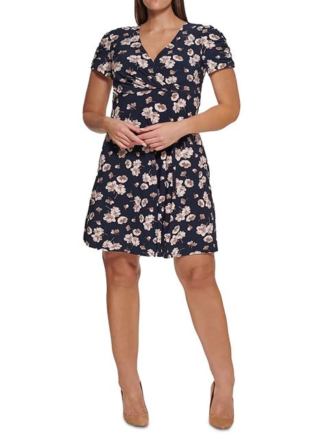 Tommy Hilfiger Womens Plus Floral Above Knee Sheath Dress