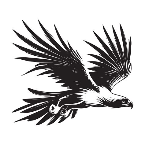 Philippine Eagle Silhouette - Eagle Logo - Philippine Eagle in a fast dive illustration in black ...