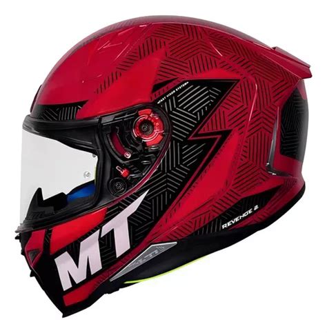 Capacete Mt Revenge Status Vermelho Mercadolivre