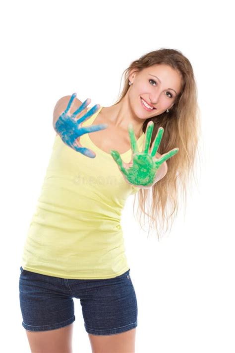 Portrait Of Two Playful Kissing Blonde Stock Image Image Of Person Cute