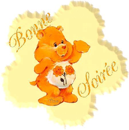 Bonne soirée Bisounours Orange scintillant Gratuit Le