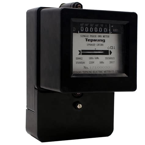 Black Color 1 Phase Single Phase Electromechanical Watt Hour Meter