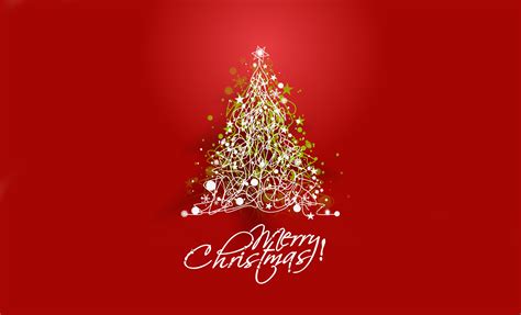 Christmas Tree With Merry Christmas Text Overlay Hd Wallpaper