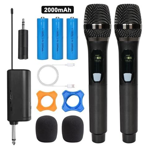 Microphone Sans Fil Uhf Aste Avec Batterie R Cepteur Aste Convient Pour