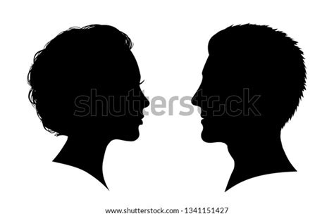 Man Woman Face Silhouette Face Face Stock Vector Royalty Free 1341151427