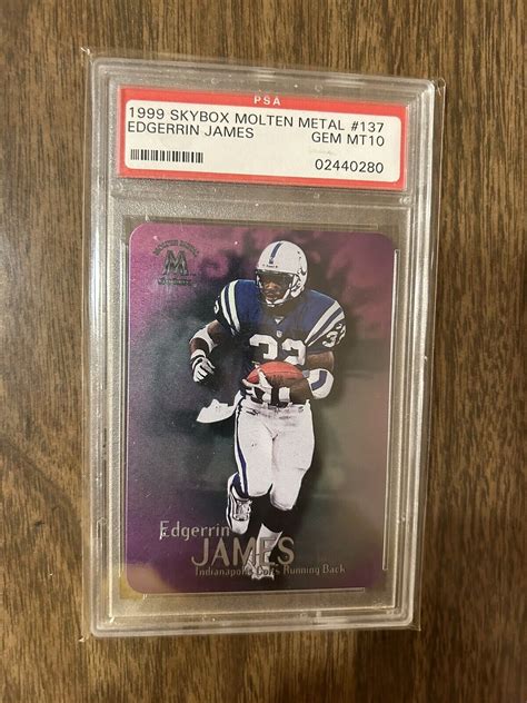 Skybox Molten Metal Edgerrin James Psa Rookie Ebay