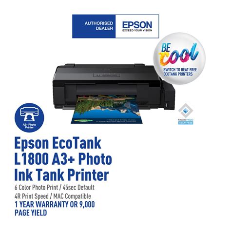 Epson L1800 A3 Photo Ink Tank Printer Shopee Malaysia