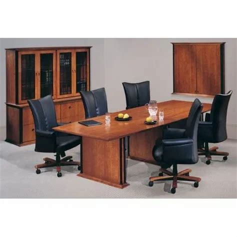 Brown Wooden Office Conference Table For Corporate Office Seating