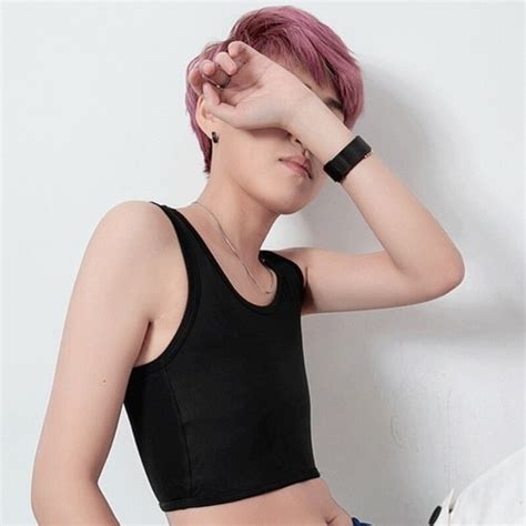 Lesbian Tomboy Chest Binder Lady Short Vest Tank Tops Slim Breathable