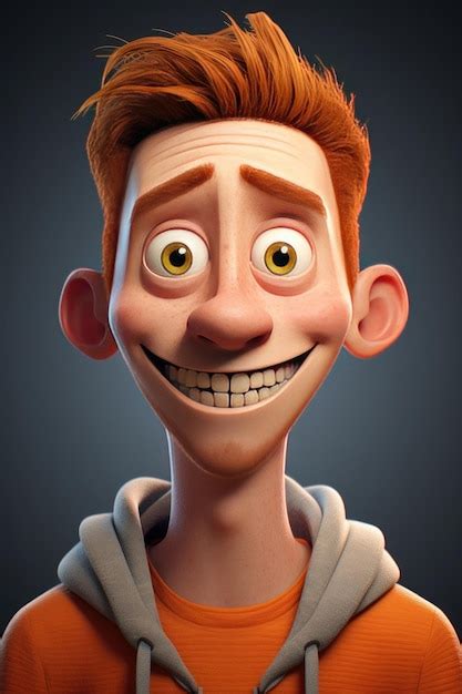 Um personagem de animação 3d de sorriso Foto Premium