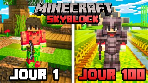 Jai Survécu 100 Jours En Skyblock Sur Minecraft Youtube