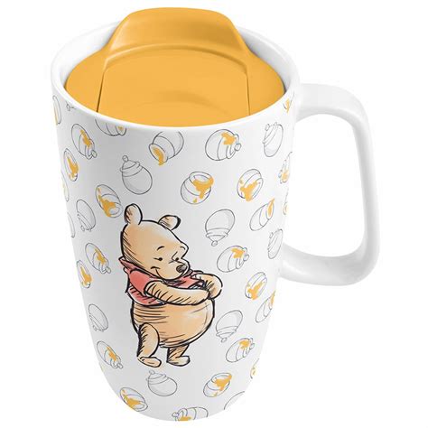 Disney Winnie The Pooh Tummy Ceramic Travel Coffee Mug Cup With Handle