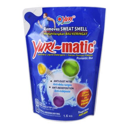 Yuri Matic Laundry Liquid Detergent Refill Romantic Blue 1 6kg