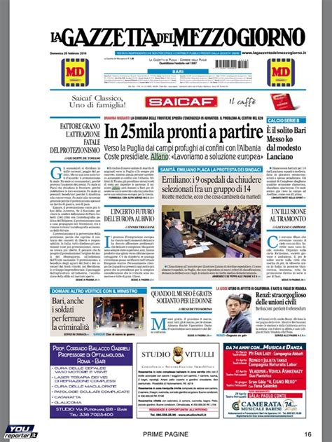 Le Prime Pagine Giornali Di Oggi Youreporter