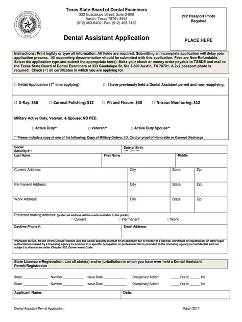 Dental Assistant Registration Application Fill Out Sign Online Dochub