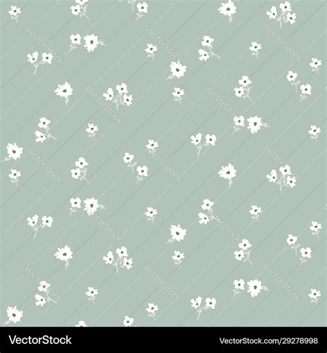 Seamless Ditsy White Floral Pattern With Tiny Vector Image