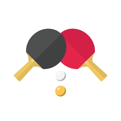 Table Tennis And Ping Pong Flat Illustration Black And Red Paddle With