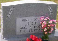 Minnie Lou Judd Memorial Find A Grave