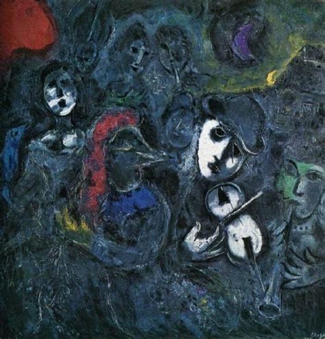 Clowns At Night 1957 By Marc Chagall