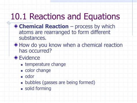 Chapter 10 Chemical Reactions Ppt Download