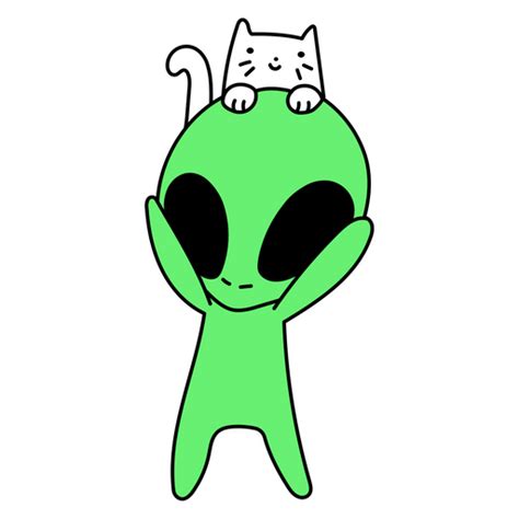 Green Alien Cat Sticker Sticker Mania