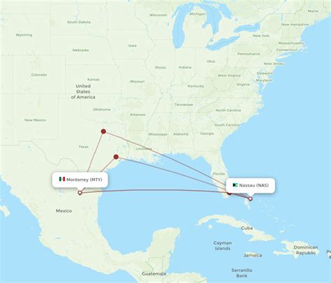 All Flight Routes From Nassau To Monterrey NAS To MTY Flight Routes