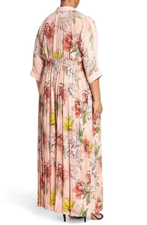 Melissa Mccarthy Seven Tie Neck Floral Print Maxi Dress Nordstrom