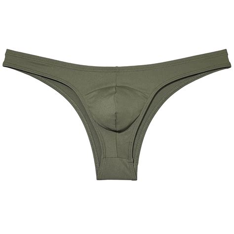 Botmois Mens Solid Spandex Briefs U Convex Pouch Low Rise Bikini Underpants Swimwear Cheeky