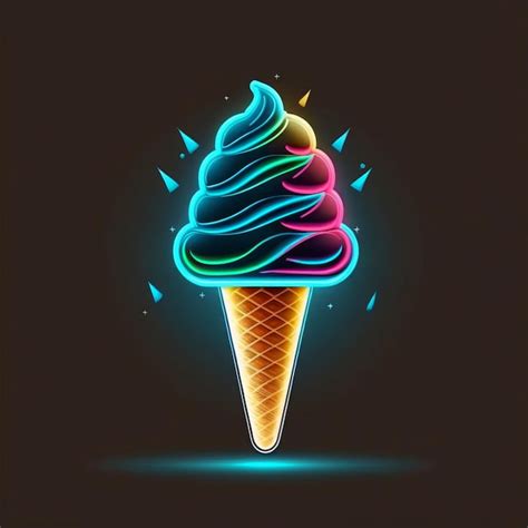 Premium Photo | Neon ice cream