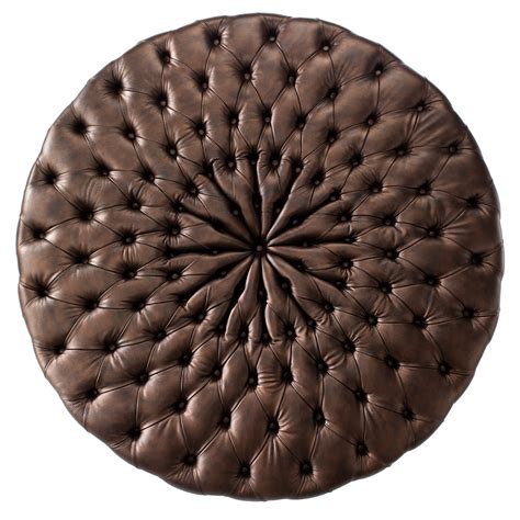 Beverly Brown Leather Pouf Bedding Atelier | Artemest