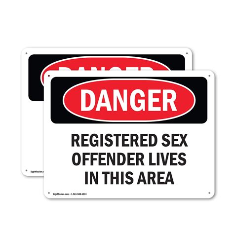 2 Pack Registered Sex Offender Lives In This Area Osha Danger Sign 10