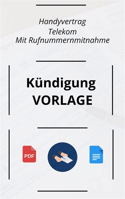 K Ndigung Handyvertrag Telekom Mit Rufnummernmitnahme Muster Und Vorlage