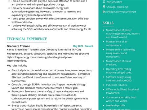 Graduate Mechatronic Engineer Cv Sample In 2025 Resumekraft