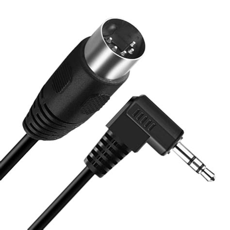 Disscool Midi Din 5 Pin Male To 90 Degree 35mm 18 Male Trs Stereo Jack Audio