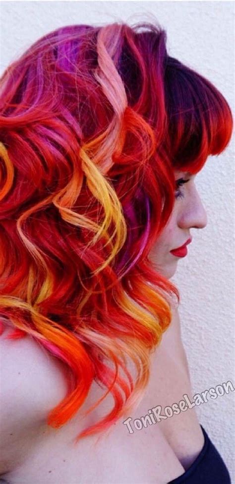 Sunset hair | Sunset hair color, Sunset hair, Ombre hair