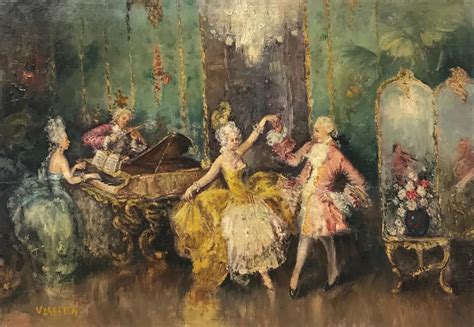 Italian Belle Epoque - Antique Italian Signed Oil Grand Ballroom ...