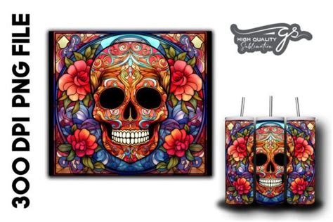 Sugar Skull Stained Glass Bundle Bundle · Creative Fabrica