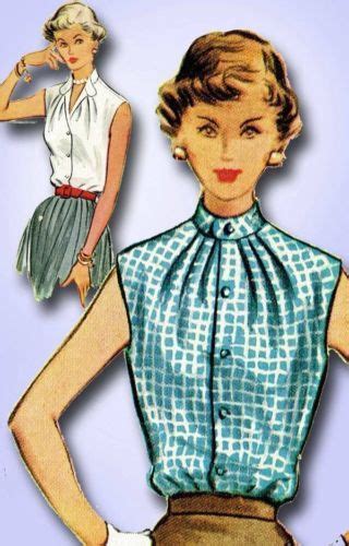 S Sleeveless Blouse Pattern W Radiating Tucks Original Mccall