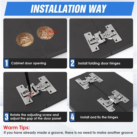 Snapklik.com : Pisman 180 Degree Adjustable Bifold Hinges,Closet Door