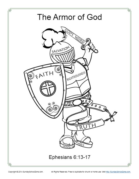 The Armor Of God Coloring Page Armor Of God Bible Coloring Pages Sunday School Coloring Pages