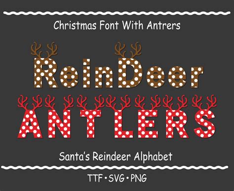 Reindeer Font Antlers Letters Christmas Font Christmas Script Christmas