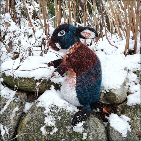 Knitted Black Otter Rex Rabbit Lover Gift for Easter Wild - Etsy UK