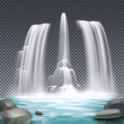 Fountain Waterworks Realistic Background Vector Illustration 2328519