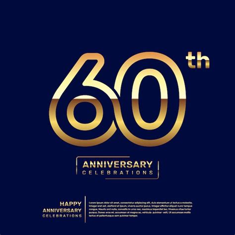 Conception Du Logo Du 60e Anniversaire Avec Un Concept à Double Ligne