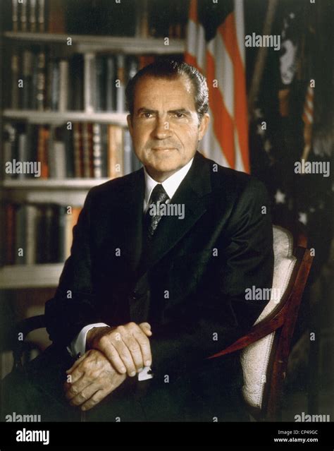 President Richard Nixon In An Official Portrait Taken In The Oval