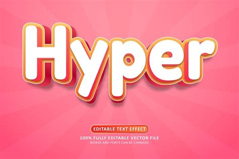 Premium Vector Hyper 3d Orange Text Effect Editable Modern Style